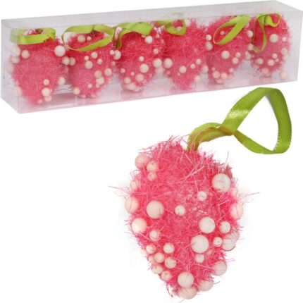 JAJKA STYROPIANOWE  ZAWIESZKI RÓŻOWE 6SZT WIELKANOC