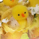 Zestaw Wielkanocnych Kurczaczków w Skorupkach z Kwiatkami i Siankiem - 4 Sztuki - obrazek 3