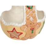 Świąteczny Koszyczek na Słodycze w Kształcie Piernika z Ceramiki 14 cm - obrazek 2