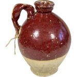 Średni Dzban Dekoracyjny w Kolorze Bordowo-Piaskowym z Ochronnymi Gumkami