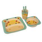 Zestaw niebieskich naczyń dla dzieci z żyrafą - obrazek 2