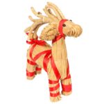 Stojący Renifer ze Słomy z Czerwoną Tasiemką - obrazek 2