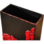 Wazon podłogowy w kolorze czarnym z motywami róży 70x40x20 cm - obrazek 2