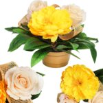 STROIK NAGROBNY Z PIWONIĄ I RÓŻAMI ŻÓŁTY