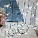 Lampki choinkowe zewnętrzne 100 LED, kolor zimny biały, 8m, zasilanie sieciowe, przewód miedziany - obrazek 3