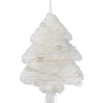 BIAŁA ZAWIESZKA DEKORACYJNA CHOINKA Z WŁÓCZKI 70 CM - obrazek 2
