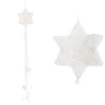 BIAŁA ZAWIESZKA DEKORACYJNA GWIAZDA Z WŁÓCZKI 70 CM