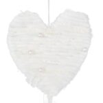 BIAŁA ZAWIESZKA DEKORACYJNA SERCE Z WŁÓCZKI 70 CM - obrazek 2