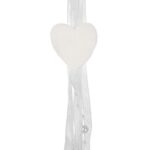 BIAŁA ZAWIESZKA DEKORACYJNA SERCE Z WŁÓCZKI 70 CM - obrazek 3