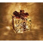 Zestaw Trzech Świątecznych Dekoracji Świetlnych w Kształcie Prezentów, Zasilanych na Baterie, Kolor Złoto-Czerwony - obrazek 3