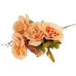 BUKIET 6 SZTUCZNYCH RÓŻ W KOLORZE KREMOWYM O WYSOKOŚCI 48 CM - obrazek 3