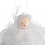 Ozdoba bożonarodzeniowa zawieszka ANIOLEK Z PIÓRKAMI 10 cm BIAŁY - obrazek 2