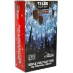 Lampki zewnętrzne Sople Płynące 24 sztuki 72 LED Stalaktyty barwa zimna biała - obrazek 2