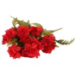 Czerwony Bukiet Sztucznych Goździków z Paprotkami - 18 Szczegółowo Odwzorowanych Kwiatów, Wysokość 48 cm - obrazek 3