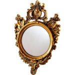 Lustro okrągłe w złotej ramie  [PU-016A]