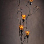 Świecznik wysoki czarny [9M316]