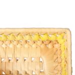 Żółty prostokątny koszyczek na pieczywo 18x11cm z naturalnego materiału - obrazek 2