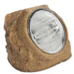 Brązowy Kamień Solarny z LED do Dekoracji Ogrodu - obrazek 3