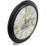 Nowoczesny Zegar Ścienny z Unikalnymi Wskazówkami w Kolorze Czarnym - obrazek 2