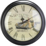 Nowoczesny Zegar Ścienny z Unikalnymi Wskazówkami w Kolorze Czarnym