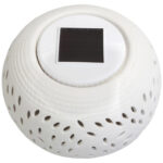 Biały Ceramiczny Świecznik z Solarną Lampą LED Zmieniającą Kolor - obrazek 3