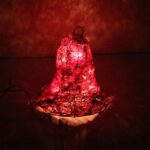 Dzwon z sizalu z oświetleniem 20 cm czerwony - obrazek 2