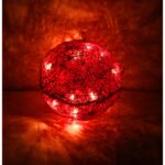 KULA ŚWIETLNA DO POWIESZENIA Z SIZALU CZERWONA 15 CM - obrazek 2