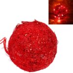 KULA ŚWIETLNA DO POWIESZENIA Z SIZALU CZERWONA 15 CM