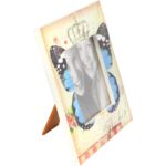 Stylowa Ramka na Zdjęcie z Motywem Motyla i Efektem Postarzania, Kremowa, 16x16 cm - obrazek 2