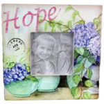 Stojąca ramka na zdjęcie z motywem kwiatowym 14,5x14,5cm