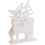 Drewniany Renifer 3D z Lampkami LED do Dekoracji Wnętrz - obrazek 2