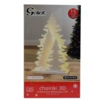 Drewniana Choinka 3D z LED, Zasilana Bateryjnie - obrazek 2