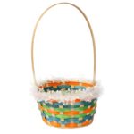 Koszyczek do święconki z białą tiulową falbanką fi20cm