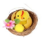 Dekoracyjne Gniazdo z Kurczakiem i Pisklęciem - Wielkanocna Ozdoba 1szt - obrazek 2
