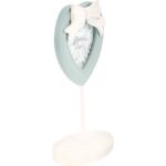 Siwa Dekoracyjna Ramka na Zdjęcie w Kształcie Serca z Kokardą na Podstawce - obrazek 2