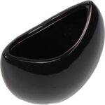 Wazon ceramiczny łódka w kolorze czarnym 10 cm - obrazek 2