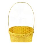 Koszyk prostokątny z pałąkiem w kolorze żółtym 24x22x37 cm - obrazek 2