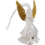 Biały Aniołek LED na Baterie - Dekoracja o Wysokości 9,5 cm - obrazek 2