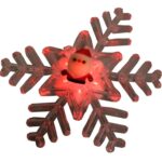 Dekoracja Świąteczna LED - Śnieżynka z Głową Mikołaja na Przyssawce, Kolorowe Światło