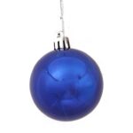 Komplet Czterech Kolorowych Bombek Plastikowych - Niebieska, Czerwona, Złota, Srebrna, 6 cm - obrazek 3