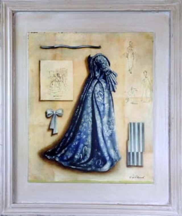 1592-4148 Obraz suknia niebieska 41x48 cm - obrazek 1