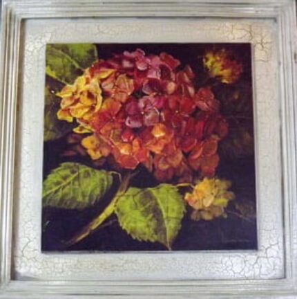 Postarzany Obraz z Hortensją z Limitowanej Kolekcji