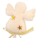 Świąteczny Pik Anioł z Filcu w Kolorze Kremowym ze Złoceniami - obrazek 2