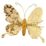 Komplet 2 motyli na klamerkach w kolorze złotym