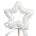 Ozdoba bożonarodzeniowa GWIAZDA NA PIKU 26 cm BIAŁA - obrazek 2