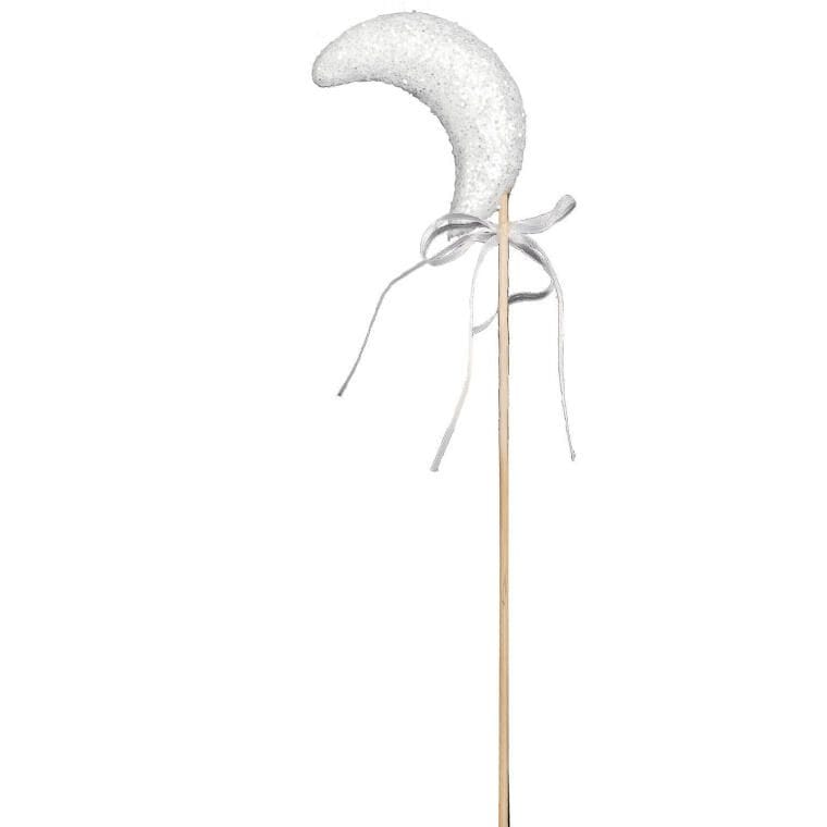 15C-16CK Ozdoba bożonarodzeniowa KSIĘŻYC NA PIKU 26 cm BIAŁY - obrazek 1