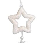 Ozdoba bożonarodzeniowa zawieszka GWIAZDA Z PIÓRKAMI 30 cm BIAŁA - obrazek 2