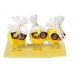 Zestaw Dekoracyjnych Kurczaków w Okularach - 3 Sztuki, 6cm, Wielkanocne Ozdoby - obrazek 3