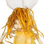 Żółty Zając z Sizalu Trzymający Jajko - Wielkanocna Figurka Stojąca 78cm - obrazek 2