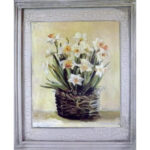 Postarzany Obraz Żonkili w Koszyczku - Seria Limitowana